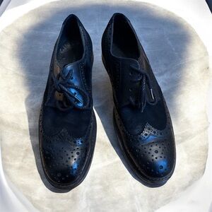 Kenneth Cole Black Leather Brogue Shoes